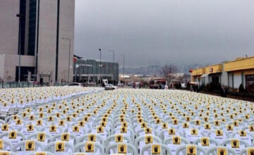 Silent chair protest for muslims killed