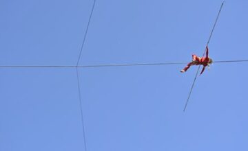 Like all dawaz performers, the Prince does not use safety equipment. Photograph: Jonathan Kaiman for the Guardian
